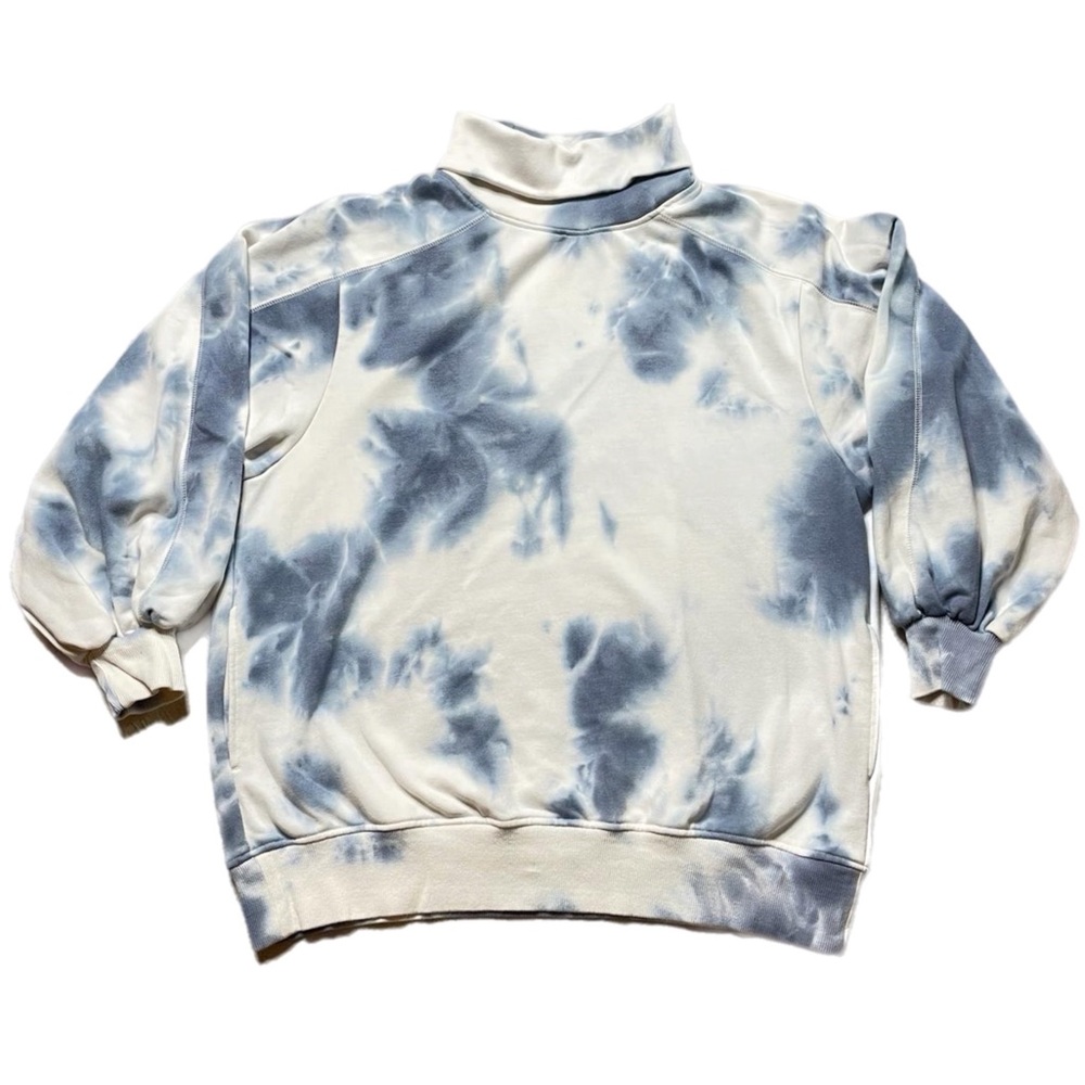 LIT Whisper‎ Over Sized Pastel Blue Cream Tie Dye Sweatshirt XS
